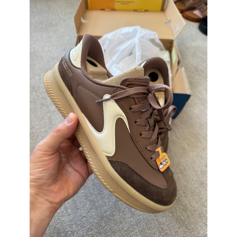 Skechers Hands Free Slip-ins Classics‎ Brown Suede Leather Sneakers Size 8